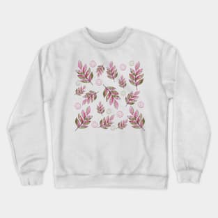 Autumn Leaves in Fall Colors Watercolor Pattern Crewneck Sweatshirt